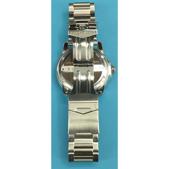 Perry Ellis Mens Arctic Sailing Blue Sunray Dial Stainless Stain Watch 02006-02 - Picture 15 of 16